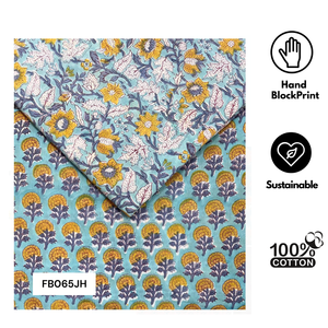 Textile de décoration intérieure moderne en coton pur imprimé à la main à motifs floraux indiens, écologique, doux, non toxique, pour salle à manger, lit et ameublement, Jaipur - Product Image 1