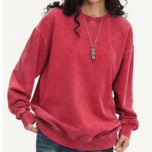 Sweatshirts Oversized Drop Shoulder Wholesale 420gsm Washed Men's Round Neck Hoodie Heavy Loose Blank Street Retro Shirts - Product Image 6