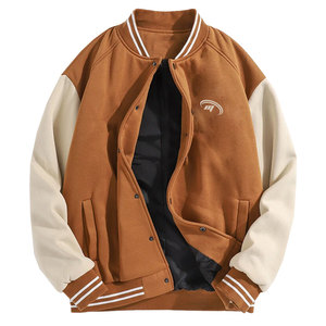 Modern Varsity Winter <b>Jacket</b> <b>with</b> Stand Collar and Front Logo Eco-Friendly Comfortable Soft Inner <b>Lining</b> Trendy Street Style - Product Image 1