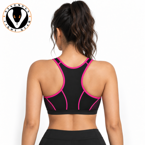 High Quality Women's <b>Racerback</b> Sports <b>Bra</b> with Front Logo Comfortable Support Lightweight Fabric for Fitness & Daily Workouts - Product Image 3
