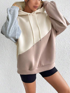 Sudadera con Capucha Premium para Mujer, Estilo Urbano, con Bolsillos Utilitarios de Tres Tonos, Felpa de Algodón Grueso, Oversize, Marca Privada OEM - Product Image 6