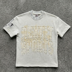 T-shirt en coton imprimé vintage personnalisé Rexfit Sports, style streetwear décontracté, manches courtes, pour hommes et femmes, vente en gros - Product Image 1
