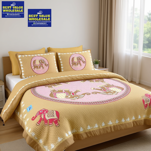 Parure de lit double en coton Lichi 90x100 pouces, 4 pièces, style hôtelier, housse de couette, drap plat et drap-housse 300TC, ensemble 4 pièces 200TC - Product Image 3