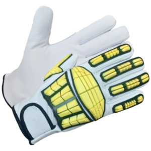 Gants de mécanicien robustes en cuir de vachette grainé avec revêtement en latex, anti-impact, protection des mains pour travaux industriels et de soudage - Product Image 5