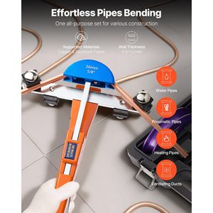 Kit Piegatubi a Cricchetto Compatto da 1/4 e 7/8 Pollici, Utensile Manuale in Lega di Alluminio a 7 Colori con Raggio d'Azione di 7 Pollici - Product Image 2