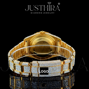 Reloj de pulsera de lujo con diamantes incrustados, estilo bling, disponible para la venta desde India. - Product Image 2
