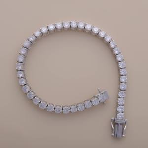igi certified lab grown round diamond tennis <b>bracelet</b> in <b>solid</b> 925 sterling <b>silver</b> iced out fine jewelry chain unisex gift - Product Image 2