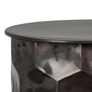 Table basse moderne en métal de style industriel avec design texturé hexagonal pour le mobilier de salon - Product Image 3