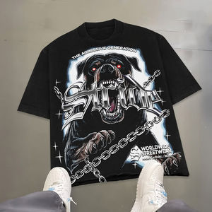 Nueva Camiseta Gráfica Oversize Personalizada para Hombre, Estilo Urbano, Alta Calidad, 100% Algodón, Vintage, Lavado Ácido, Corte Cuadrado - Product Image 3