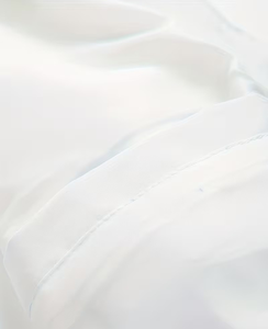 White Cotton Shirt Collar Close-Up Smooth Fabric Detail - Product Image 5
