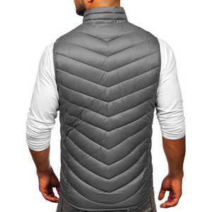 Gilet matelassé unisexe sur mesure, vente chaude, noir, sans manches, en duvet, imperméable, grande taille, pour hommes et femmes - Product Image 3