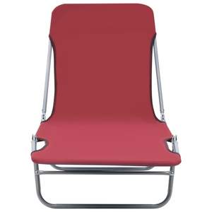 Ensemble de 2 chaises longues rouges élégantes pour l'extérieur, offrant confort et style - Product Image 4