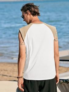 Camisetas sin mangas de entrenamiento para hombre Superior International, camisetas de gimnasio sin mangas, camisetas de béisbol con corte raglán y bloques de color - Product Image 3
