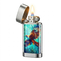 Briquet torche électronique à gaz rechargeable Falcon X avec logo personnalisé, design à flamme simple pour cigares et cigarettes en FR
