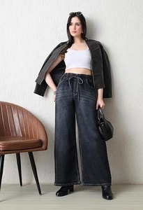 Jeans de mezclilla de lavado oscuro, vintage, azul lavado, con lavado a la piedra, lavado ácido, lavado efecto nieve, blanqueados, de corte ajustado, hasta la rodilla, de talle medio - Product Image 5