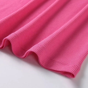 Women's <b>Pink</b> Knitted Sleeveless Tank <b>Top</b> O-Neck Solid Color Casual Style Regular Length - Product Image 6