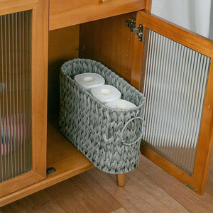 Hand Woven Organizing <b>Baskets</b> <b>Large</b> Toilet Papers <b>Storage</b> Container with Handle for Bathroom - Product Image 6