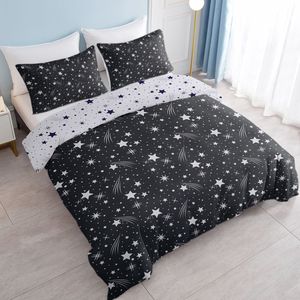 Set Copripiumino 3D Effetto Pioggia di Meteore Nero Scintillante per Arredamento Camera da Letto - Misura Super King Leggero 3 Pezzi - Product Image 2