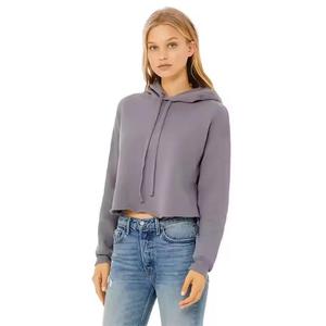 Sudadera con Capucha Corta Gris para Mujer, Manga Regular, Tejido de Algodón, Informal, para Invierno, Transpirable, de Secado Rápido, con Estampado de Letras - Product Image 3
