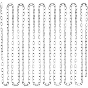 Catena a spirale in acciaio zincato da 1/8'' x 100FT con collegamenti rapidi, carico di esercizio sicuro 330 libbre, testata e zincata, due in acciaio inossidabile da 4mm - Product Image 1