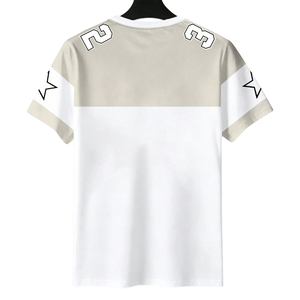 <b>Mens</b> Beige <b>White</b> Sublimation O-Neck Sports T <b>Shirt</b> <b>Short</b> <b>Sleeve</b> Breathable Quick Dry 100% Polyester 180g Regular Fit Athletic - Product Image 2