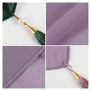Pañuelo de Chifón para Mujer, Largo, de Color Sólido, con Borde de Borlas, Multifuncional, para Uso Diario, Accesorio para Todas las Temporadas - Product Image 4