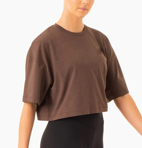 Camisetas de Verano para Mujer al por Mayor, Ecológicas, de Corte Holgado, con Logotipo Personalizado, 100% Algodón, Manga Corta, de Alta Calidad - Product Image 1