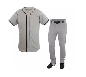 Uniformes de Béisbol Personalizados al por Mayor de Alta Calidad, Camisetas de Béisbol Lisas, Conjuntos de Camisetas y Pantalones con Botones - Product Image 4