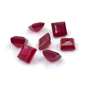 Rubis naturels de Bangkok, carrés calibrés de 3,5 mm, pierres précieuses de rubis naturelles facettées, prêtes à l'emploi pour la création de bijoux - Product Image 3
