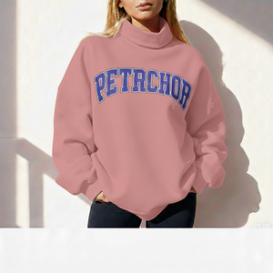 Sudadera Oversize de Cuello Alto para Mujer, Estilo Urbano, Tejido Suave, Informal para Invierno - Product Image 4