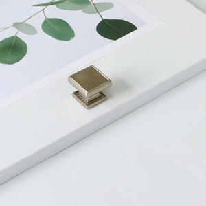 Traditional Square Zinc Alloy Cabinet <b>Knob</b> Satin Nickel Finish Durable Eco-Friendly Easy Installation Villa <b>Dresser</b> Wardrobe - Product Image 3