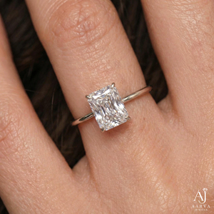Anillo de Compromiso Solitario con Corte Radiante, Plata 925, Estilo Clásico, Certificado IGI, Joyería de Boda para Mujer - Product Image 3