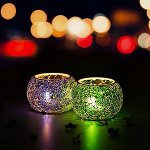 <b>Mosaic</b> Glass Decorative Tea Light Candle Holders for Home Decor and Festive Decoration - Product Image 3