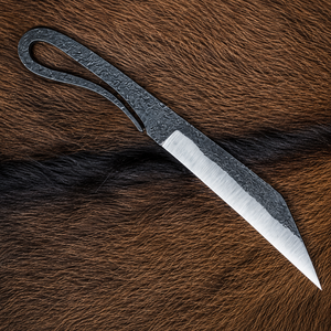 Couteau de cou Viking forgé à la main, en acier carbone, mini-seax scandinave, lame utilitaire EDC pour bushcraft, survie nordique - Product Image 2