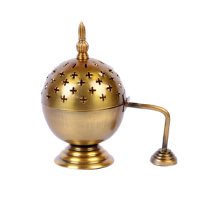Handicrafts Brass Incense <b>Burner</b> With Star Cutouts Traditional Indian Dhoop Dani <b>For</b> Aromatic Use Home Decor - Product Image 2