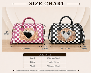 Bolso de Cuero Vacuno Hecho a Mano por Diseñadores, Estilo Occidental, Grande, con Diseño a Cuadros en Blanco y Negro, Bolso Bandolera para Mujer - Product Image 2