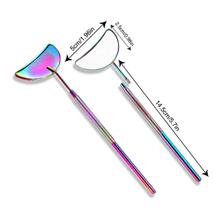 Professional Quality Japanese Stainless Steel <b>Lighted</b> Eyelash <b>Mirror</b> <b>with</b> Diamond Handle for Easy Operation Lash Supplies - Product Image 1