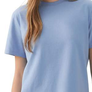 Camiseta de Algodón Lisa para Mujer, Cuello Redondo, Manga Corta, Informal, Básica, con Logotipo Personalizado, Venta al Por Mayor, OEM - Product Image 2