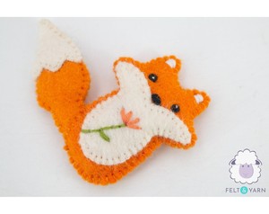 Adornos de fieltro y lana con forma de zorro en miniatura para niños, colección de criaturas del bosque, guirnalda de animales de fieltro - Product Image 6