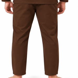 Pyjama thermique respirant pour homme, ensemble haut à manches longues et pantalon assorti, coupe confortable, col rond classique - Product Image 4