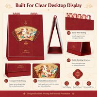 Calendrier de bureau personnalisé 2027, thème Chinois du Zodiaque (Bouc), reliure spirale, idéal pour cadeaux d'affaires, vente en gros