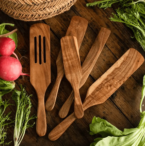 Cuchara de madera natural, muy vendida, para cocinar, servir y revolver, juego de cucharas, utensilios de cocina, herramienta de cocina de madera maciza - Product Image 1