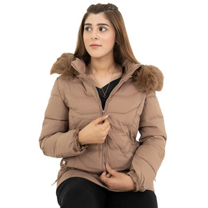 Chaqueta Bomber Acolchada de Invierno para Mujer con Capucha, Estampada, de Punto, Rellena de Poliéster, Casual, Holgada y Transpirable 2026 - Product Image 4