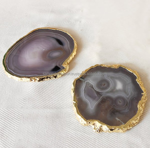 Eco-Friendly Antique Imitation Stylish Resin <b>Coaster</b> Set Natural <b>Agate</b> Stone Design Home Decor Art Collectible - Product Image 4