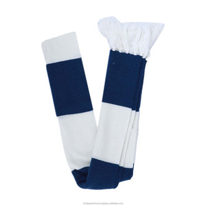 Luxury Men's Women's Football Scarf Merino Wool Cashmere Sky Blue White Striped Hand Knitted Winter Accessory New Club Design - Product Image 6