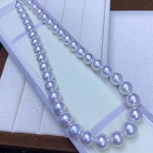 Collar de Perlas de Agua Dulce Naturales de Zhuji de 9-12 mm, Cadena de Torre de Perlas Edison con Acabado de Espejo Extremadamente Impecable y Fuerte Brillo - Product Image 1