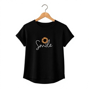 Chill Women's Cotton T-Shirt Crew Neck Short Sleeve Casual Letter Print Regular Fit All Seasons <b>White</b> Jersey <b>Fabric</b> - Product Image 2