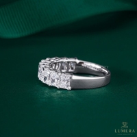Bague d'éternité en diamant de laboratoire taille cœur certifié IGI, 1,7 carat, plaqué or 18 carats, alliance de luxe pour femme pour mariage ou anniversaire