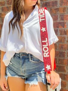 Direct Factory Handcrafted Seed Bead Embroidery <b>Belt</b> <b>Strap</b> Collegiate Team Chant Selection Guitar Style Purse <b>Strap</b> Accent - Product Image 3