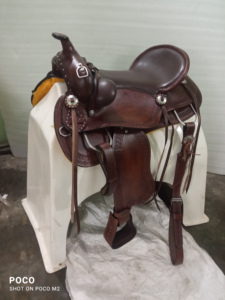 Pedido a granel disponible Hermoso tallado a mano de cuero real Western Barrel Racing Saddle Pleasure Trail Riding Style - Product Image 2